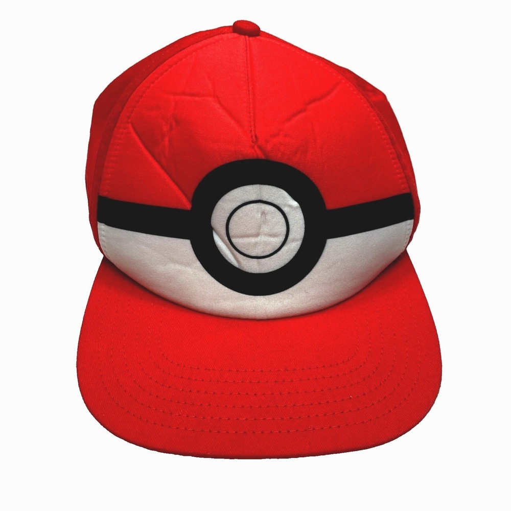 Nintendo Pokemon Hat Cap Snap Back Youth Red Pokeball - Picture 1 of 7